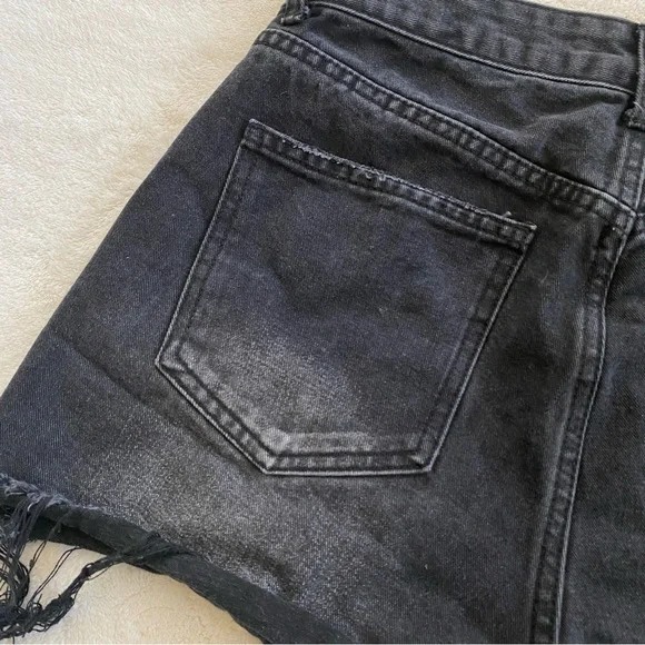 High Waisted Black Jean Shorts - Picture 6 of 11